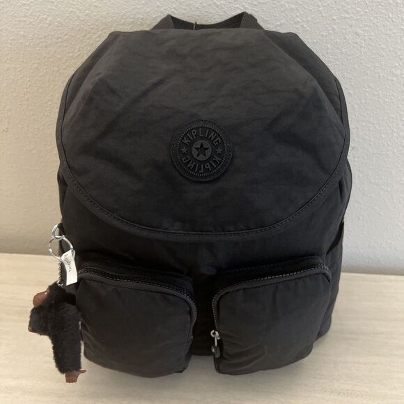 Kipling Fiona Medium Backpack KI9346 - Black w Glam Silver (NWT) - Picture 9 of 14